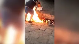 Aberrante video: prendió fuego a dos personas en situación de calle y escapó