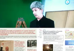 Los medios oficialistas resaltaron la "violencia" de la "marcha opositora"
