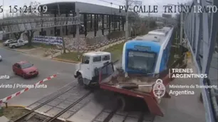 Se salvó de milagro: el impactante video del tren Roca embistiendo a un camión