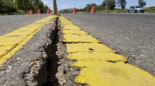 San Juan: imágenes de grietas de hasta 3 metros de profundidad en la Ruta 40