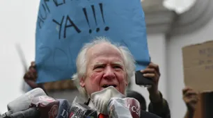 Juan Carlos Blumberg estuvo en la marcha de los policías: "Berni es un payaso"