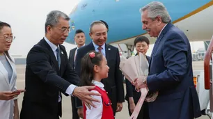 Alberto Fernández llegó a China para la última visita oficial de su mandato
