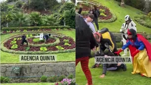 Video: rompió un icónico reloj en Viña del Mar y fue detenido por personajes de Disney