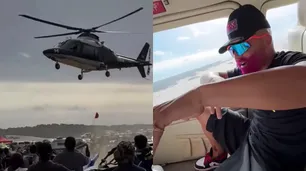 El cantante "Perro Primo" bajó en helicóptero a la playa y sancionaron al piloto retirándole la licencia para volar