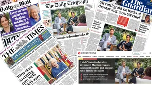Las reacciones de la prensa británica a la entrevista de Meghan Markle y el príncipe Harry