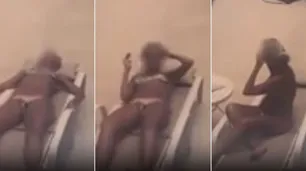 Una mujer tomaba sol al lado de la pileta y una bala perdida le pegó en la cabeza: se salvó de milagro