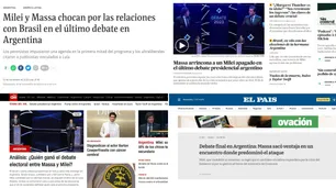 Debate presidencial: qué dijeron los medios del mundo sobre los cruces entre Sergio Massa y Javier Milei