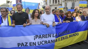 Juntos por el Cambio y vecinos porteños marcharon contra la invasión de Rusia a Ucrania