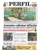 La tapa de Diario PERFIL de este sábado