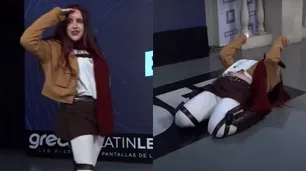 "Lo dio todo": Ofelia Fernández hizo cosplay, bailó alocadamente y se tiró al piso en el programa de Tomás Rebord