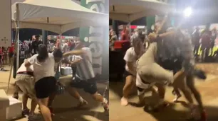 Exportando "folklore": un fanático de Lionel Messi a las piñas con dos hinchas de Dallas