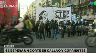 Manifestantes bloquearon el tránsito en Avenida Corrientes y Callao