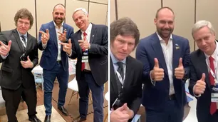 Con Kast y Bolsonaro Jr., Milei busca apoyo de la derecha regional para "asustar a la izquierda"