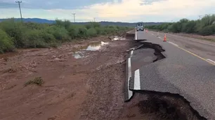 Tuvieron que cortar la ruta 141 en San Juan después de un fuerte temporal