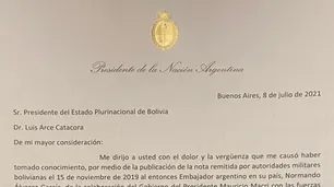 Qué dice la carta de disculpas de Alberto Fernández al pueblo de Bolivia