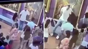"Ahí lo tenés al...": se quiso sacar una selfie y destruyó una pintura del siglo XVIII