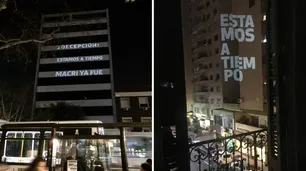 Artistas proyectan mensajes contra el Gobierno en fachadas de edificios: "Macri ya fue"