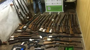 Denunció a un hombre por violencia de género: le encontraron más de 40 armas y miras telescópicas