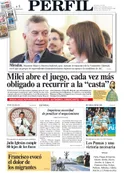 La tapa del Diario PERFIL de este sábado 23 de septiembre de 2023
