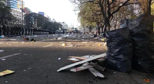 Así quedó el Centro porteño tras el acampe que reclamaba la Emergencia Alimentaria