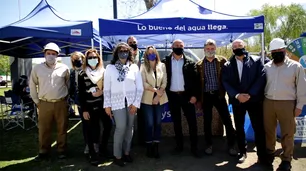 Malena Galmarini y Néstor Grindetti inauguraron una red cloacal en Lanús