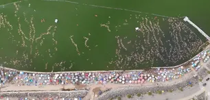 Miramar reunió a 1.832 personas para hacer “la planchita” y quedó a un paso del récord mundial