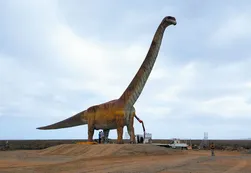 Construyeron en Trelew una réplica a tamaño real del Titanosaurio