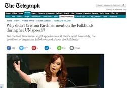 Sorpresa en Gran Bretaña porque CFK no habló de Malvinas ante la ONU