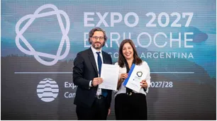 Santiago Cafiero y Arabela Carreras postularon a Bariloche como sede de la Exposición Especializada 2027