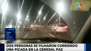 Video: se filmaron corriendo una picada en la General Paz y chocaron