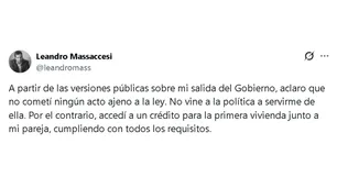 Leandro Massaccesi habló tras su renuncia en Capital Humano: "No cometí ningún acto ajeno a la ley"