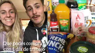 Video: dos argentinos mostraron todo lo que compran en el supermercado con un día de trabajo en Nueva Zelanda