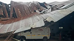 Colonia Caroya: por el temporal voló el techo del depósito de la bodega La Caroyense