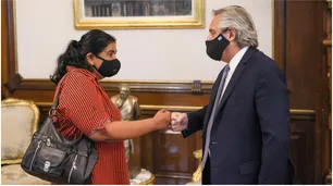 Alberto Fernández recibió a la dirigente social Margarita Barrientos