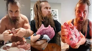 Tiene 40 años y tiene una dieta a base de carne y pollo crudo para "ser más saludable y poderoso"