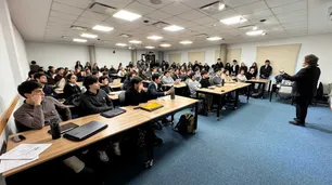 Javier Milei dio una charla ante alumnos de la Universidad de San Andrés