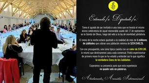 Amnistía Internacional aclaró que la cena de $781,80 para los "87 héroes" es "una invitación real": quiénes le respondieron