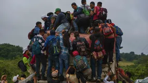 La multitudinaria caravana migrante llega a Ciudad de México