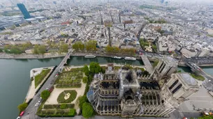 Cómo quedó Notre Dame vista desde un drone