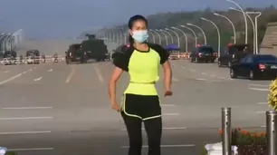Myanmar: profesora graba clase de gimnasia al aire libre en pleno golpe de Estado