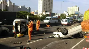 Triple choque en la autopista 25 de Mayo dejó 8 heridos y un caos de tránsito