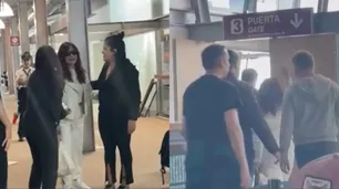 Cristina Kirchner en el aeropuerto de El Calafate: le pidieron fotos, le gritaron "chorra" y volvió a hacer "fuck you"