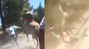 Enfrentamientos en Lago Escondido: golpes y heridos entre manifestantes y baqueanos a caballo