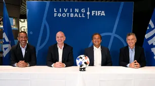 Primera foto de Mauricio Macri en una actividad con la FIFA