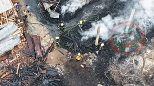 Incendio en Cura Brochero: un aserradero quedó casi totalmente destruido