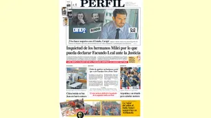 La tapa del Diario PERFIL del domingo 7 de junio de 2026
