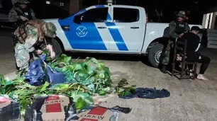 El "hombre camalote": se disfrazó para contrabandear 200 paquetes de cigarrillos por el río Paraná, pero lo detuvieron