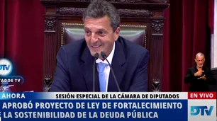 El inoportuno ataque de risa de Sergio Massa en la sesión en Diputados