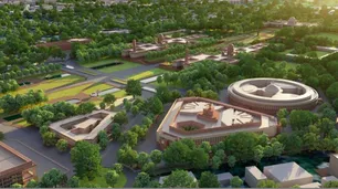 India construye un palacio multimillonario en medio de los estragos de la pandemia