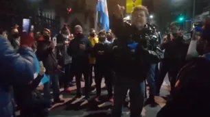 Alfredo Casero participó de la protesta en el Congreso e insultó a Alberto Fernández